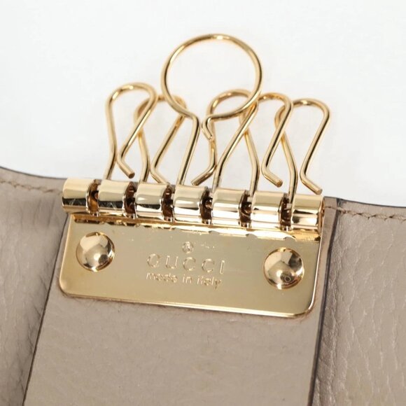 Authentic GUCCI GG Supreme Key Case PVC White Gold bst358-120225 - Picture 13 of 16